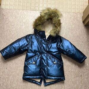 J Crew Girls' metallic fishtail parka with PrimaLoft